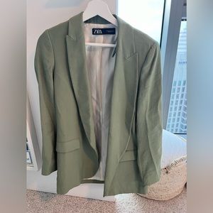 Zara light pastel green blazer jacket